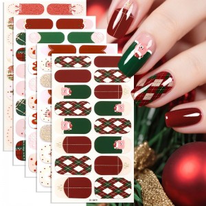 Nail polish film Christmas nail art stickers, European and American shiny Christmas tree nail stickers.